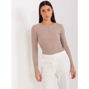 Tmavobéžová bavlnená blúzka BASIC FEEL GOOD (RV-BZ-9211.26X)