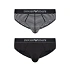 Pánske slipy 2PACK 111733 3F542 16844 čiernosivé s prúžkom - Emporio Armani