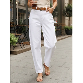 Dámske džínsy s opaskom UY2930 biele - FashionStreet