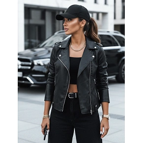 Dámska kožená bunda TY3893 čierna – FashionStreet Dámska kožená bunda TY3893 čierna – FashionStreet