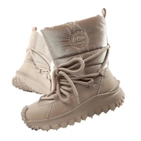 Lee Cooper dámske zimné športové topánky zimné trekkingové zateplené béžové prírodné kožené dámske