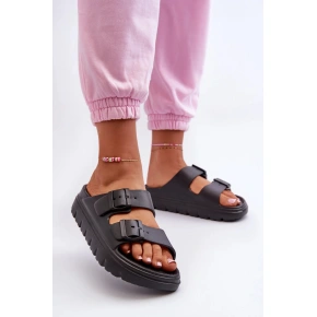 Dámske žabky / papuče 24SD97-5610 Black - NOVINKY