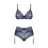 Dámsky sexy set Nightly Blue 3-PCS SET dark blue - Obsessive