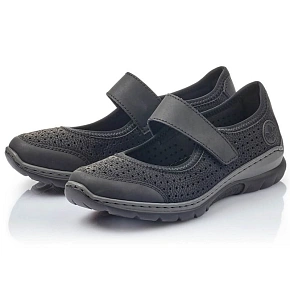 Pohodlné šnurovacie topánky Rieker W RKR575 black