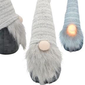 TRPASLÍK S DLHÝM BIELYM KLOBÚKOM A SVIETIACIM NOSOM 42CM