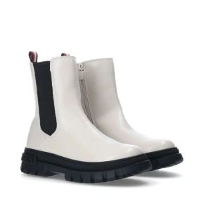 Dámske členkové topánky T3A5-33058-1355101-101 Ecru with Black - Tommy Hilfiger