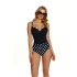 Dámske jednodielne plavky Paros 198666 Black with White Pattern - Lupo Line