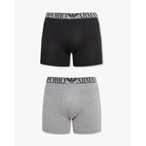 Pánske boxerky 2 pack 111912 2F720 08649 sivá/čierna - Emporio Armani