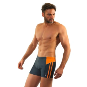 Plavecké boxerky 384 sivo-oranžové - Sesto Senso