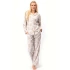 Dámske pyžamo LNS 567 B25 long/r beige - Key