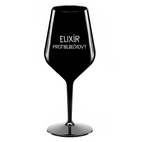 ELIXIR ANTI-BUBBLE - čierny nerozbitný pohár na víno 470 ml