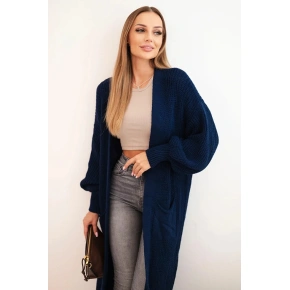Dlhý sveter 34855 tmavo modrý - Kesi