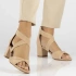 Dámske sandále na podpätku PAW539B / DS6262 Beige- Filippo