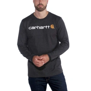 Carhartt Core Logo T-Shirt L/S mikina s kapucňou - carbon heather