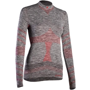 Dámske funkčné tričko s dlhým rukávom 212532 Grey melange with red - IRON-IC