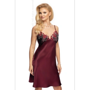 Dámska nočná košeľa Elodie Burgundy Pattern - Irall