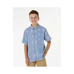 Chlapčenská košeľa RIP CURL Eternal Shred Ss Shirt-Boy, modrá Chlapčenská košeľa RIP CURL Eternal Shred Ss Shirt-Boy, modrá
