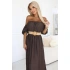 Boho maxi šaty 614-1 Chocolate - Numoco