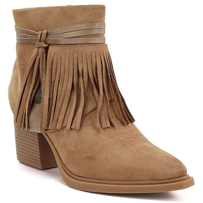 Dámske kovbojské členkové topánky so strapcami, zateplené, farba camel, M. Daszyński Dámske kovbojské členkové topánky so strapcami, zateplené, farba camel, M. Daszyński