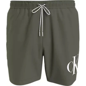 Pánske plavky MEDIUM DRAWSTRING KM0KM01003 LDY olivovo zelená - Calvin Klein