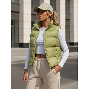 Dámska prešívaná vesta WILLOW TY3797 pistáciová - FashionStreet