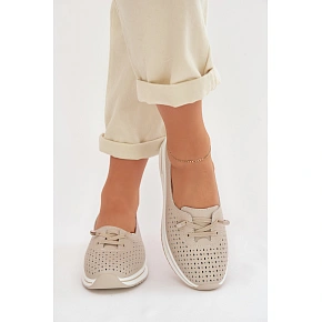 Dámske kožené poltopánky LR61-7044 beige - S.Barski