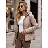 Dámska prechodná bunda s kapucňou TY5774 svetlohnedá – FashionStreet