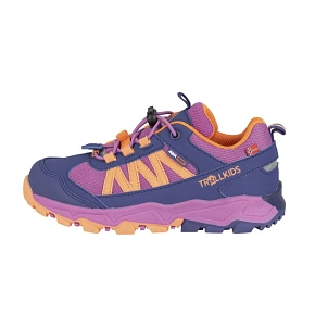 Trollkids Kids Tronfjell Hiker Low violet blue/mallow pink/papaya nepremokavé turistické topánky pre chlapcov/dievčatá (475-111)