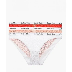 Čipkové nohavičky 3-pack - QD3926E - W5F - Mix farieb - Calvin Klein