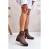 Dámske členkové topánky na podpätku ASA128-37 model 201545 Brown - Jezzi