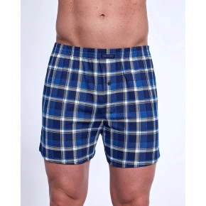 Pánske boxerky Comfort 002/318 Tmavomodré kockované nohavičky - Cornette