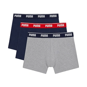 Pánske boxerky Puma, balenie po 3 kusoch, tmavomodré a sivé, 947130 05 Pánske boxerky Puma, balenie po 3 kusoch, tmavomodré a sivé, 947130 05