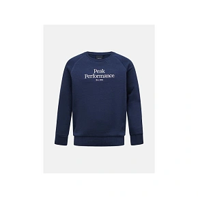 Detská mikina Peak Performance Jr Original Crew, farba tmavomodrá Detská mikina Peak Performance Jr Original Crew, farba tmavomodrá