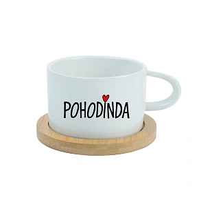 Hrnček POHODINDA - biely hrnček makrónka 200 ml