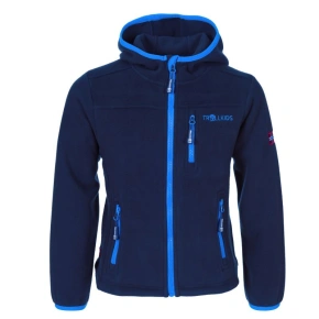 Detská bunda TrollKids Stavanger navy/light blue vetruodolná fleecová bunda (706-110)