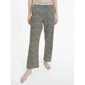 Dámske pyžamové nohavice QS6433E - V4L Fialová so zvieracím vzorom - Calvin Klein