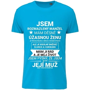 Pánske bavlnené tričko s potlačou - I AM A CUTE MAN - tyrkysové Pánske bavlnené tričko s potlačou - I AM A CUTE MAN - tyrkysové