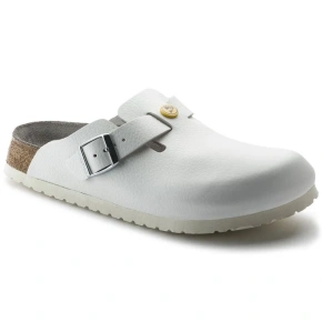 Birkenstock women's clogs Boston ESD White natural leather medical flip-flops narrow narrow (0061378) dámske