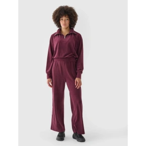 Dámske velúrové tepláky so širokými nohavicami 4F 4FRAW24TTROF1352-60S