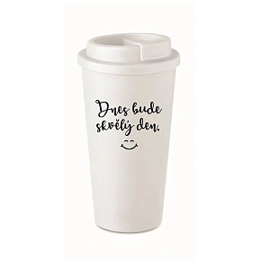 TODAY WILL BE A GREAT DAY - biely termohrnček 475 ml