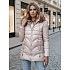 Dámska zimná bunda s kapucňou TY4441 béžová - FashionStreet