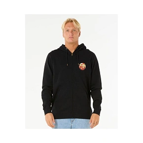 Mikina RIP CURL Wettie Passage Icon Zip Thru, čierna Mikina RIP CURL Wettie Passage Icon Zip Thru, čierna