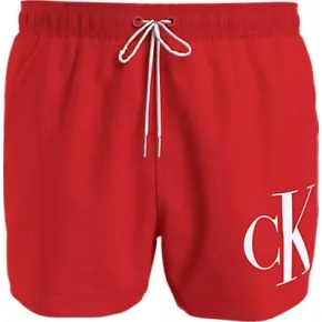 Pánske plavky SHORT DRAWSTRING KM0KM00967 XM9 červená - Calvin Klein