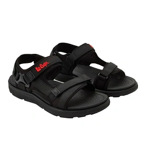Lee Cooper pánske sandále na suchý zips na leto čierne ľahké