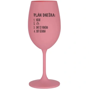 PLÁN DŇA - RISE - ružový pohár na víno 350 ml