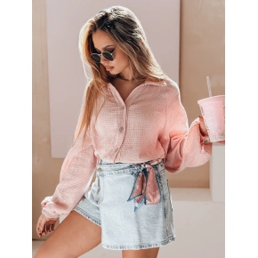 Dámska mušelínová košeľa 208 ružová - Kesi Dámska mušelínová košeľa 208 ružová - Kesi