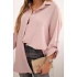 Bavlnená mušelínová košeľa nadrozmernej veľkosti 65622 Powder Pink - Kesi