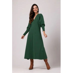 Maxi teplákové šaty B267 trávovo zelené - BWear