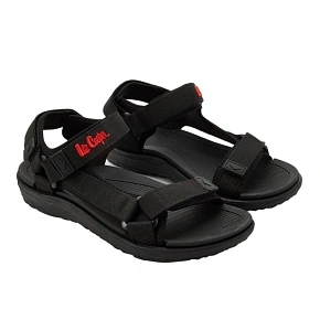 Lee Cooper pánske sandále na suchý zips na letnú pláž svetlo čierne