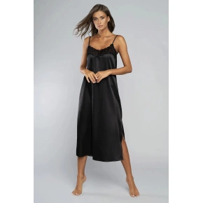 Dámska dlhá nočná košeľa Touch Black - Italian Fashion